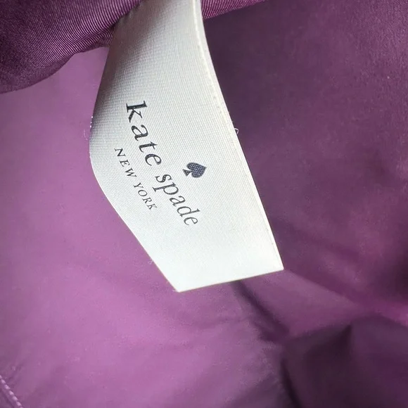 Kate Spade Maroon Burgundy Shoulder Tote Bag Gold accent detail adjustable strap - Picture 8 of 14